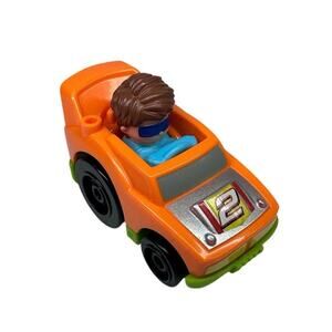 Fisher Price Little People Launch & Loop Raceway Orange Car Wheelies